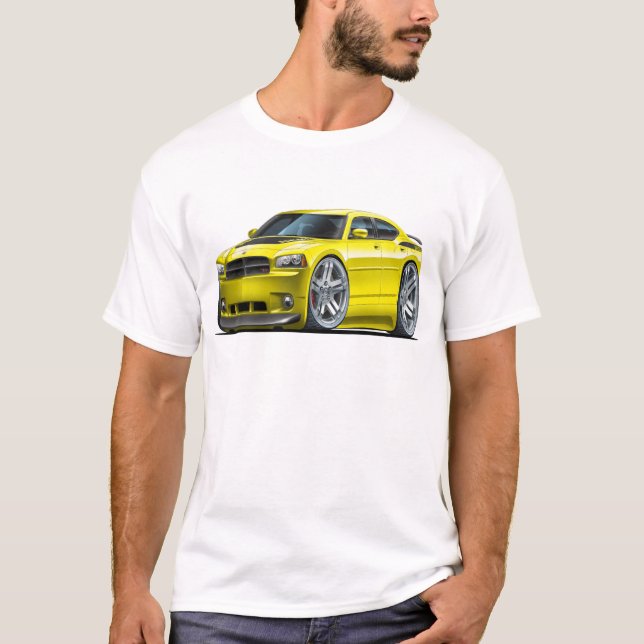 T-shirt Voiture jaune de Daytona de chargeur de Dodge (Devant)