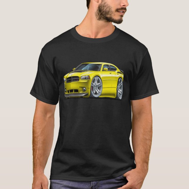 T-shirt Voiture jaune de Daytona de chargeur de Dodge (Devant)