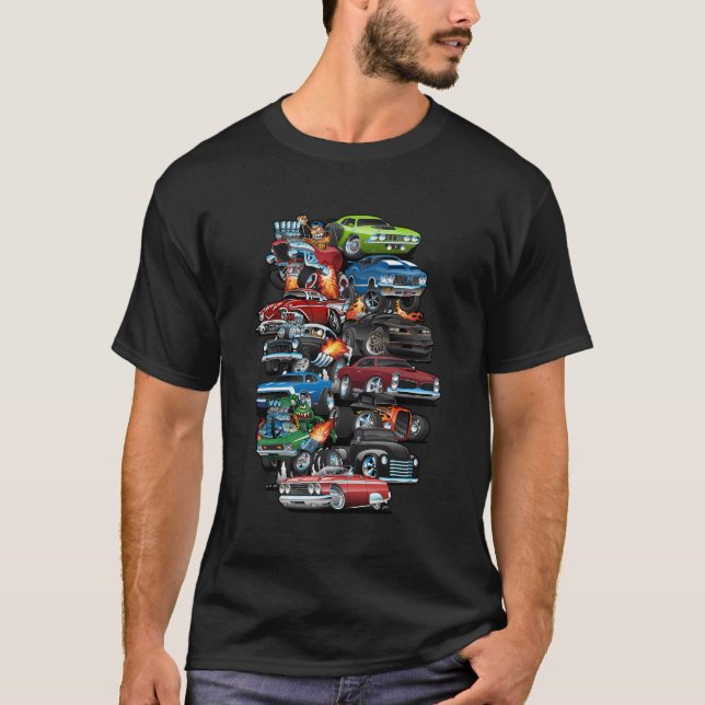 T-shirt Voiture Madness Muscle Voitures Voitures Et Voitur (Devant)