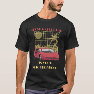 T-shirt Voiture Mature Frais Dans Votre Quartier Retro Vin