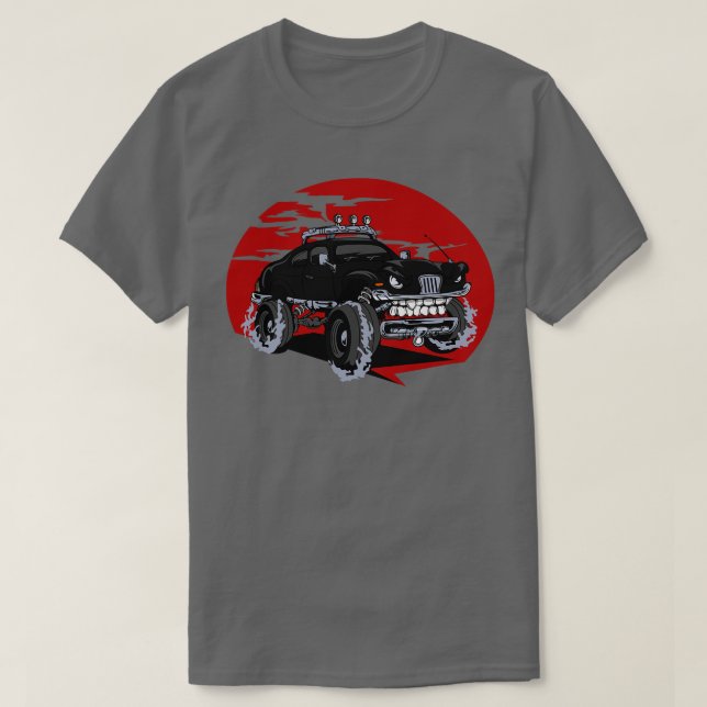 T-SHIRT VOITURE MONSTER NOIR (Design devant)