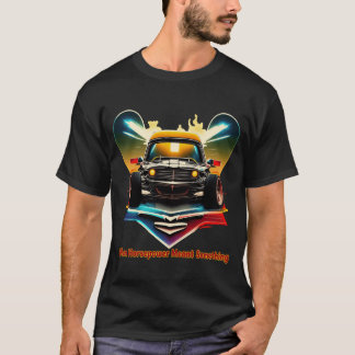 T-shirt Voiture Musclée Rétro - Quand la Puissance Comptai