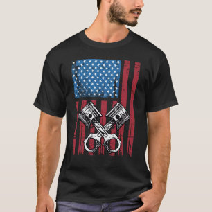 T-shirt Voiture-musée Piston Piston, Drapeau Vintage