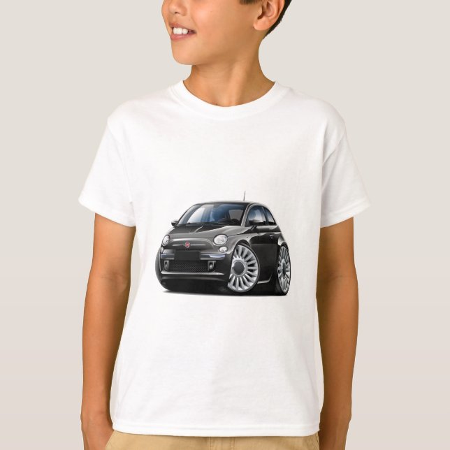 T-shirt Voiture noire de Fiat 500 (Devant)