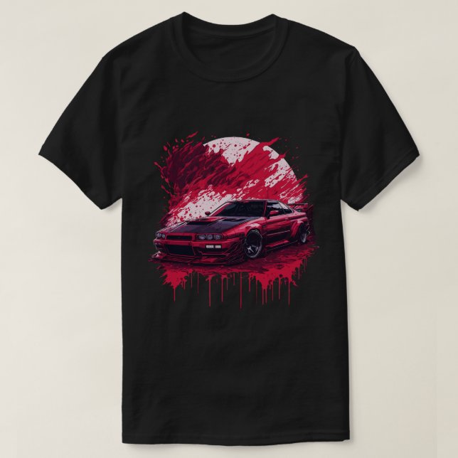 T-shirt Voiture Red Sports sur Bloody Moon Skyline Supra E (Design devant)