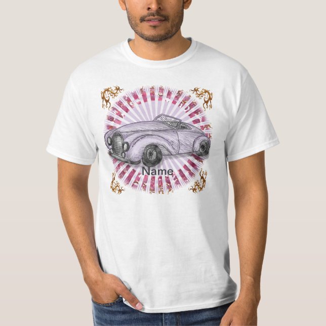 T-shirt Voiture Roadster Violette  (Devant)