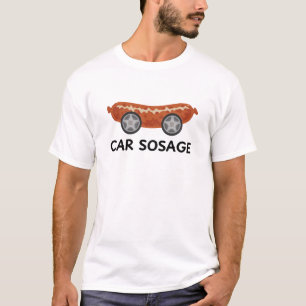 T-shirt Voiture Saucisse Mème Drôle Blanc