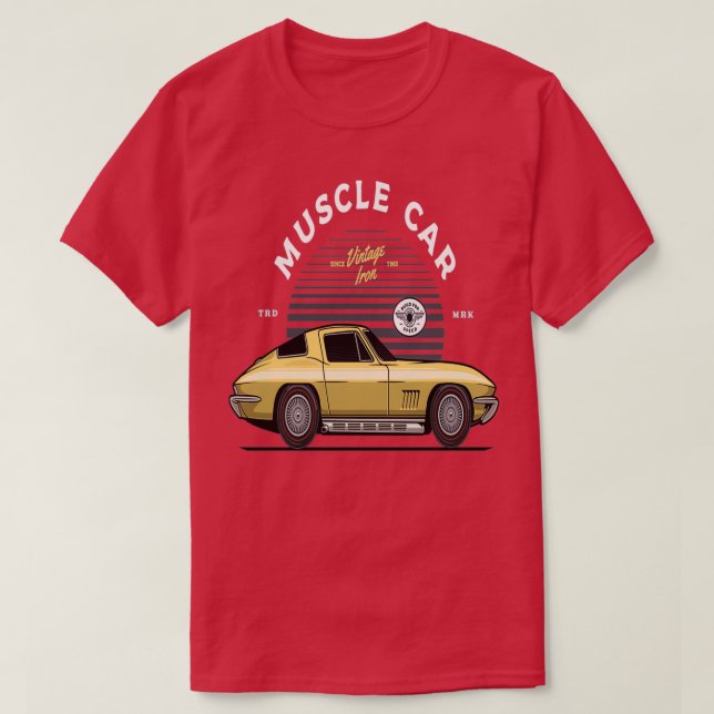 T-shirt Voiture Super Muscle vintage (Design devant)