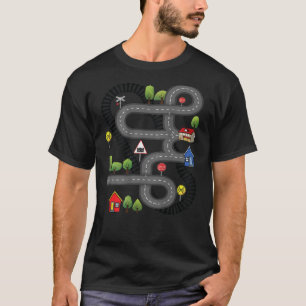 T-shirt Voiture Train Road Track Jouet Jouet arrière Conc