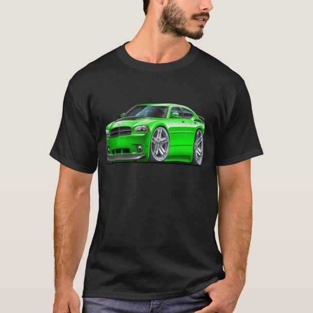 T-shirt Voiture verte de Daytona de chargeur de Dodge (Devant)