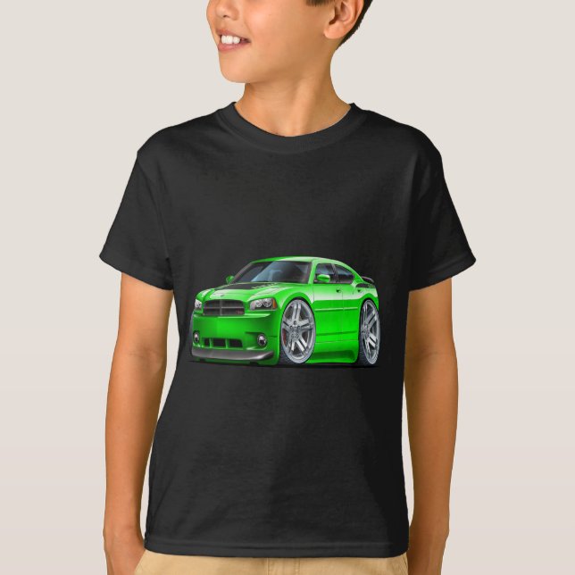 T-shirt Voiture verte de Daytona de chargeur de Dodge (Devant)