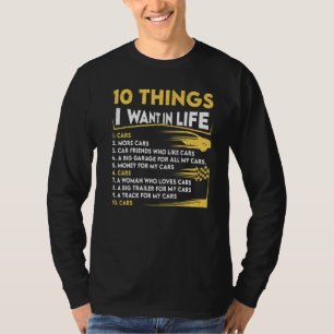 T-shirt Voiture Vintage 10 choses que je veux dans ma vie