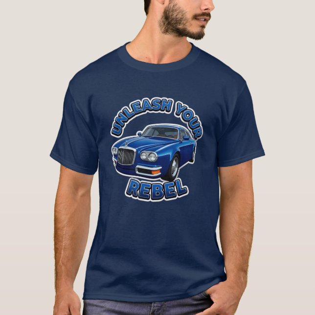 T-shirt Voiture Vintage Bleue (Devant)
