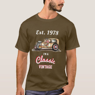T-shirt Voiture Vintage HotRod classique Anniversaire EST