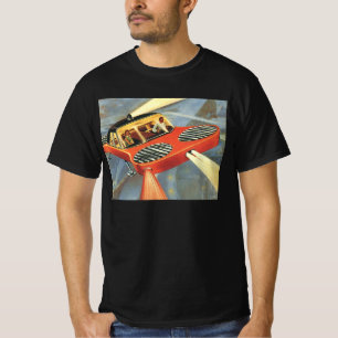 T-shirt Voiture volante de science-fiction vintage