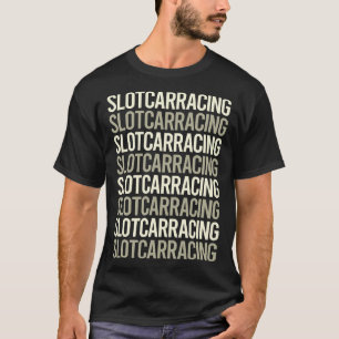 T-shirt Voitures à fente en texte blanc Voiture Slotcar
