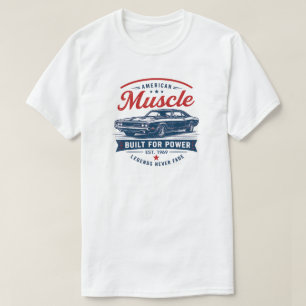 T-shirt Voitures Américaines Musclées Personnalisées Vinta