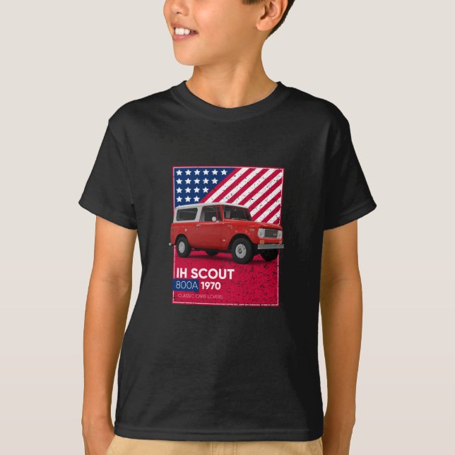 T-shirt Voitures classiques IH Scout 800A 1970 (Devant)