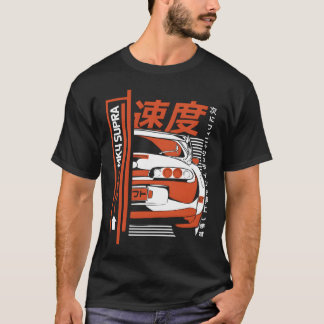 T-shirt Voitures Japonaises Mk4 Supra Orange Et Blanc