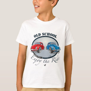 T-shirt Voitures rouges et bleues avec inscription