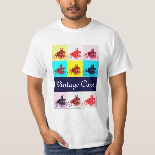 T-shirt Voitures Vintage Rassembler Pop Art (Devant)