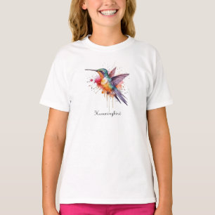 T-shirt Vol de couleurs, colibri à l'aquarelle personnalis