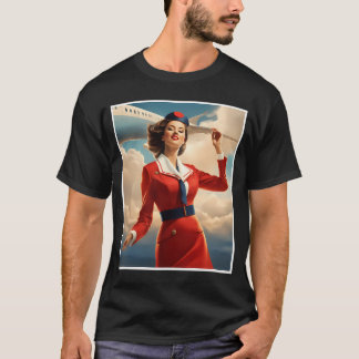 T-shirt Vol De L'Élégance : Scandinavie Stewardess Apparit