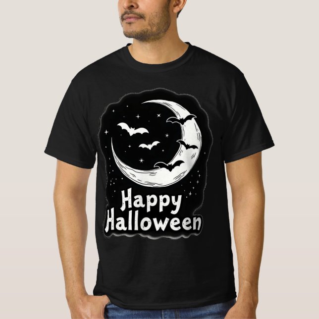 T-shirt Vol de nuit éffrayant : Chauve-souris d'Halloween  (Devant)