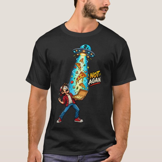 T-shirt Vol de Pizza par OVNI (Devant)