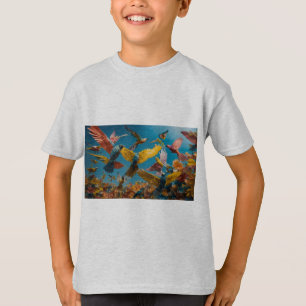 T-shirt Vol de plastique : rêves dans un ciel synthétique