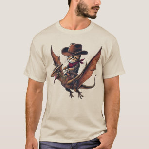 T-shirt Vol majestueux : un chat cowboy chevauchant un Pté