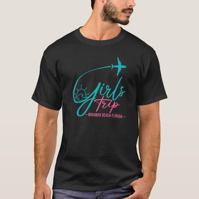 T-shirt Vol Voyage Miramar Beach Floride Matching Girls (Devant)