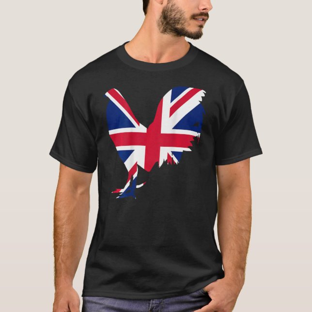 T-shirt volaille de combat drapeau Royaume-Uni Royaume-Uni (Devant)