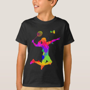 T-shirt Volant de badminton, joueur de badminton, filles, 