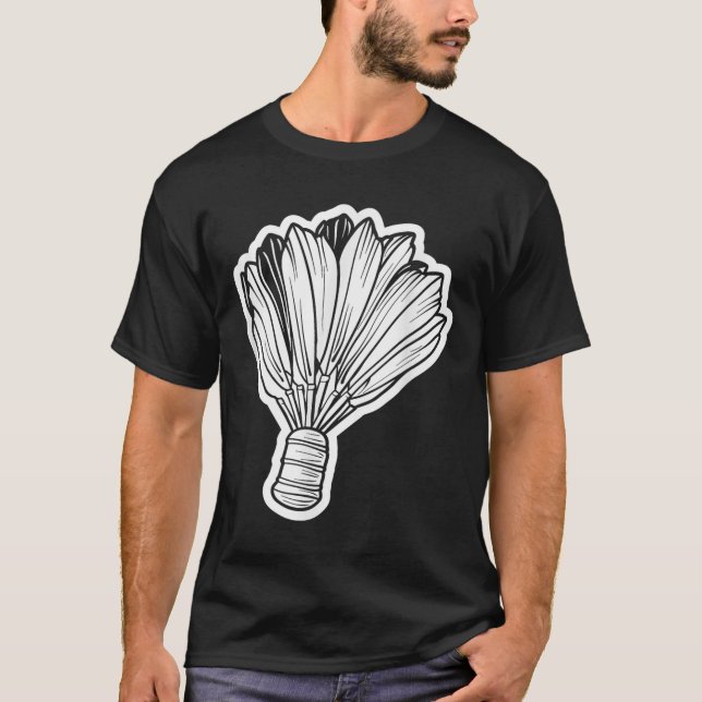 T-shirt Volant de badminton Line Art (Devant)