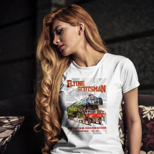 T-shirt Volant Scotsman Steam Train Anglais Locomotive