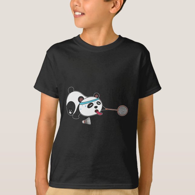 T-shirt Volants de badminton Panda Animaux (Devant)