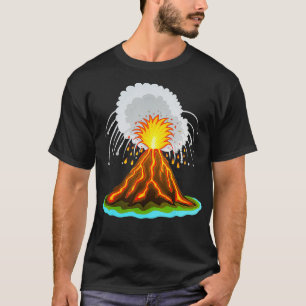 T-shirt volcan cool, éruption, éruption volcanique, lave,