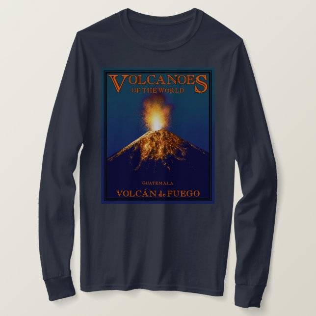 T-shirt Volcán de Fuego Guatemala Manches longues (Design devant)