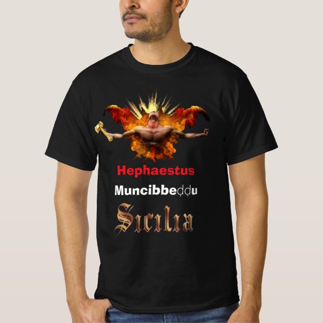 T-shirt Volcan Etna de Sicile " Muncibbeḍḍu' (Devant)