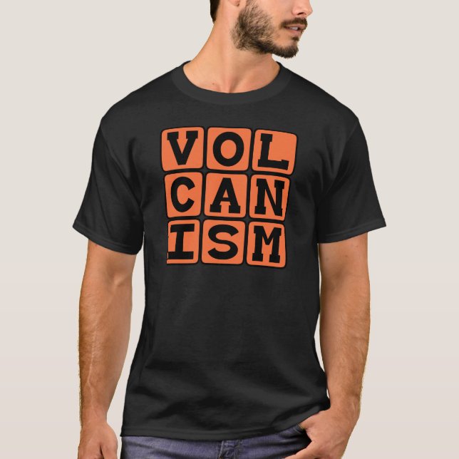 T-shirt Volcanisme, éruption de roche en fusion (Devant)