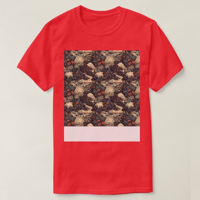 T-shirt Volcano Motif sans couture incendie Lava Magma (Design devant)