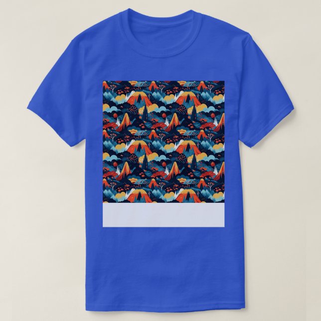 T-shirt Volcano Motif sans couture incendie Lava Magma (Design devant)