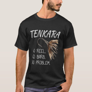 T-shirt Volée noire Tenkara Pêche à la mouche Pas de bobin