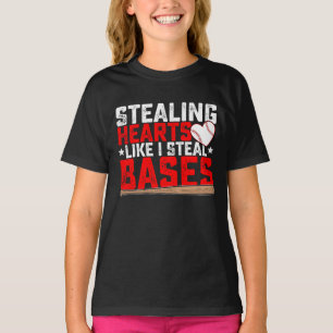 T-shirt Voler des cœurs comme je vole des bases baseball