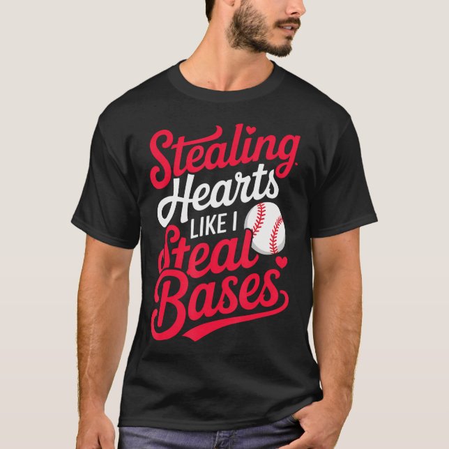 T-shirt Voler des cœurs comme je vole des bases Mignon Bas (Devant)
