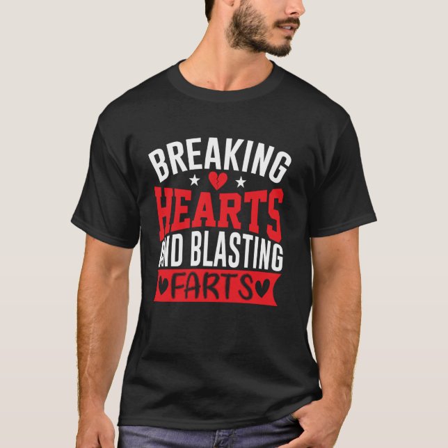 T-shirt Voler des cœurs et exploser des pets Funny Valenti (Devant)