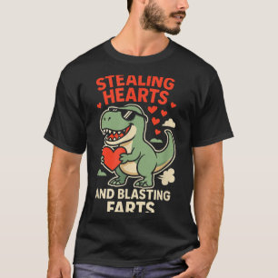 T-shirt Voler des cœurs et exploser des pets Trex Enfants