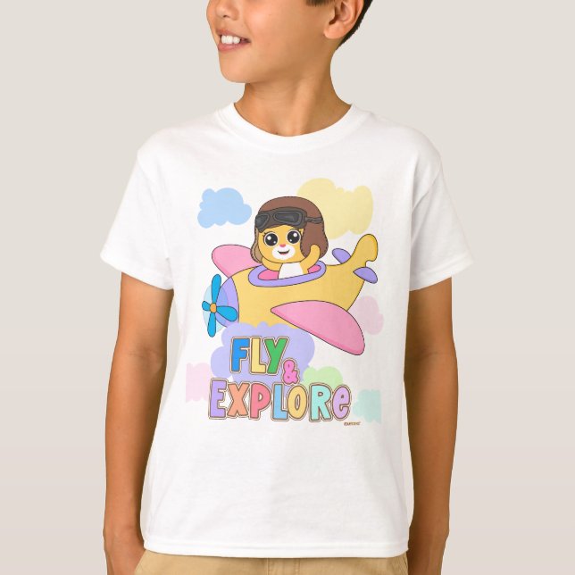 T-shirt Voler et explorer : Conception de jeux pour enfant (Devant)