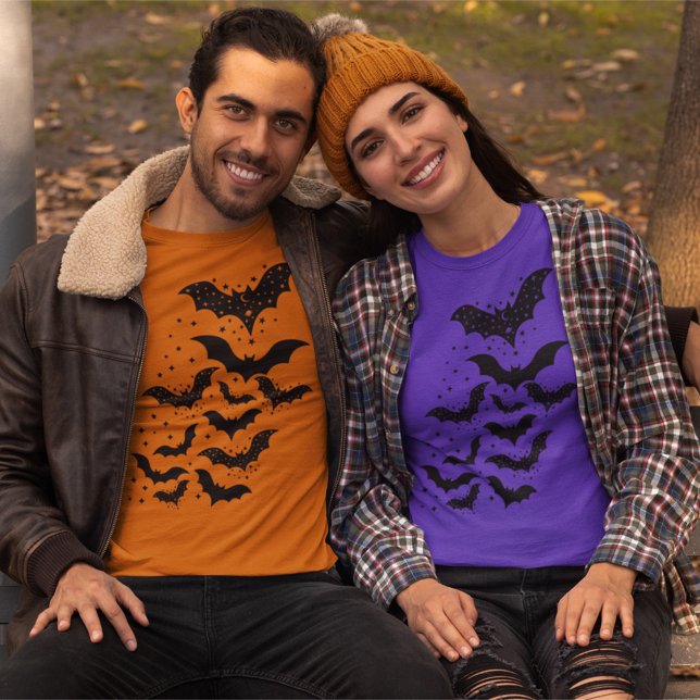 T-shirt Voler Halloween Galaxy chauves-souris et étoiles (Créateur téléchargé)